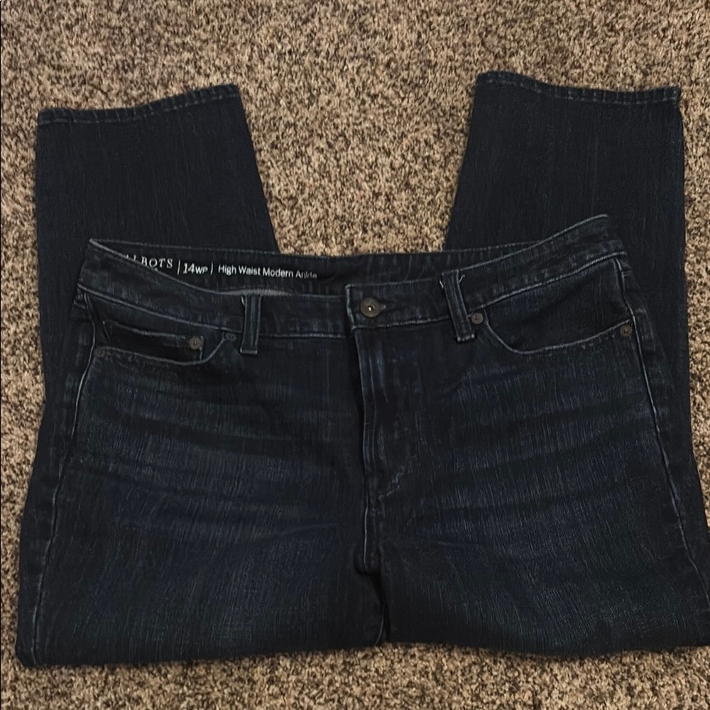 Talbots High Waist Modern Jeans - Dark Blue Size 14